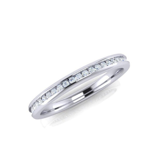 18k White Gold Channel-Set Diamond Ring