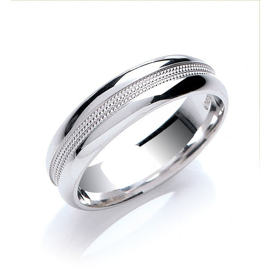 6mm Court Mill Grain Centre Wedding Band