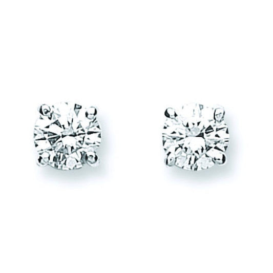 18k White Gold 0.70ct Claw Set Diamond Stud Earrings