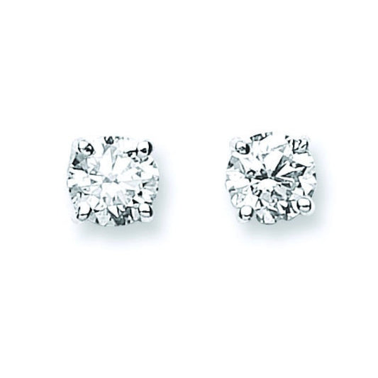 18k White Gold 1.00ct Claw Set Diamond Stud Earrings