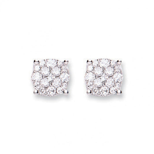 18k White Gold 0.50ct Cluster Diamond Studs