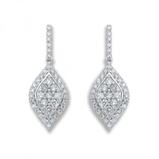 18k White Gold 0.50ct Diamond Drop Earrings