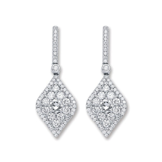 18k White Gold 1.50ct diamond Drop Earrings