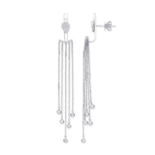 9k White Gold Cuff Wrap 0.31ct Diamond Earrings