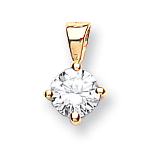 18k Yellow Gold 0.25ct Claw Set Diamond Pendant