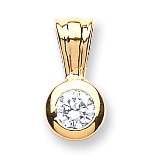 18k Yellow Gold 0.25ct Rubover Set Diamond Pendant