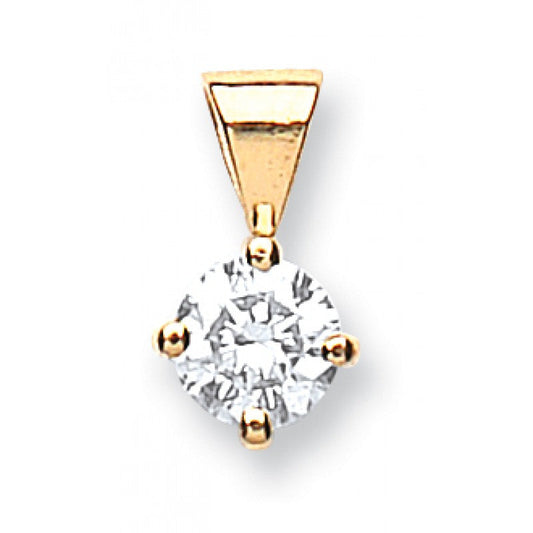 18k Yellow Gold 0.35ct Claw Set Diamond Pendant
