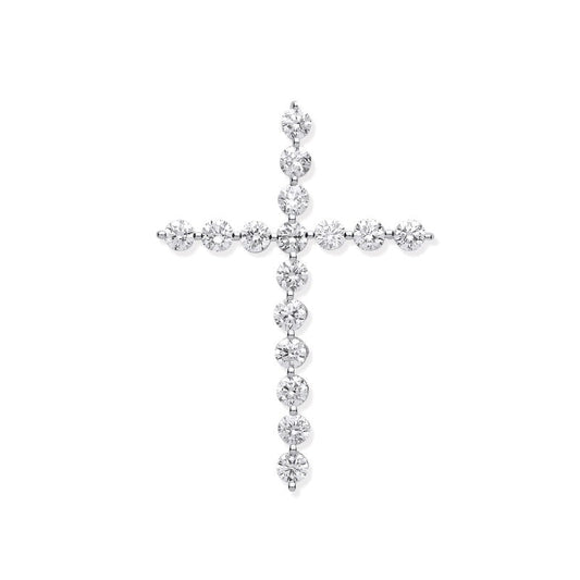 18k White Gold 0.75ct Diamond Cross