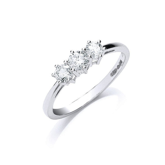 Platinum 0.50ct G/H-vs Brilliant Cut Diamond Trilogy Ring