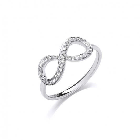 9k White Gold 0.13ct Infinity Dress Ring