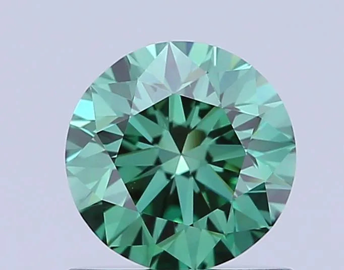 0.82ct Round Lab Grown Diamond (Colour Fancy Vivid Green, Clarity VS1, Cut EX, IGI Certified)
