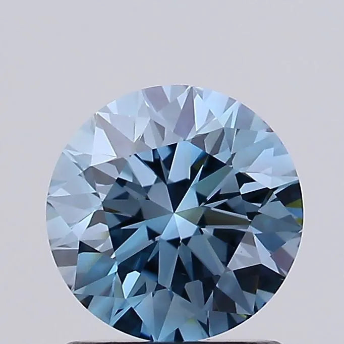 1.16ct Round Lab Grown Diamond (Colour Fancy Vivid Blue, Clarity VS1, Cut EX, IGI Certified)