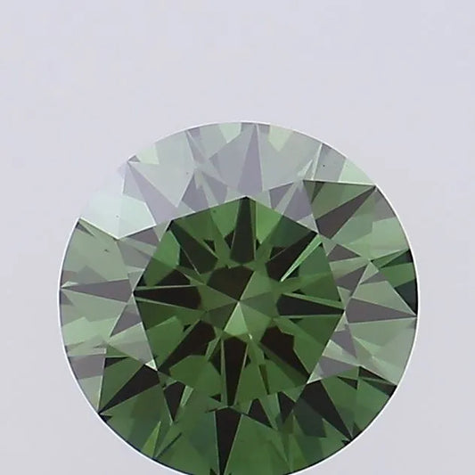 1.28ct Round Lab Grown Diamond (Colour Fancy Vivid Green, Clarity VS1, Cut ID, IGI Certified)