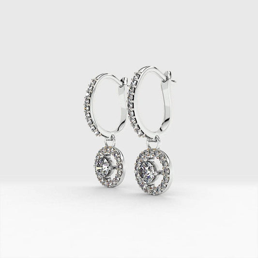 Round Brilliant Diamond Sleepers Earrings