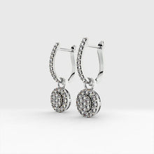 Halo Diamond Drop Earrings