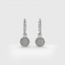 Halo Diamond Drop Earrings