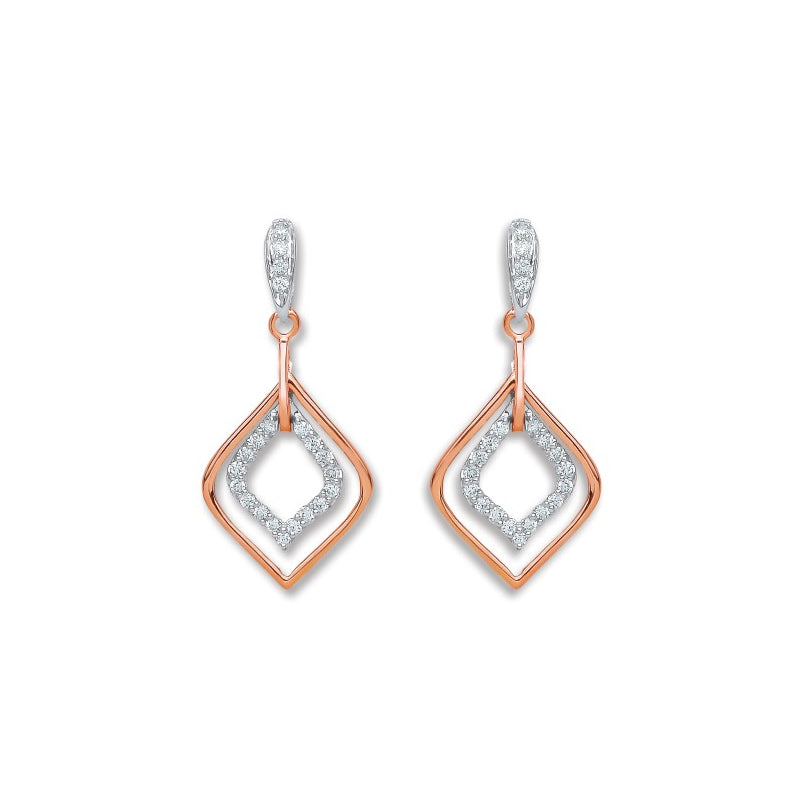 18k Rose Gold 0.30ct Diamond Drop Earrings