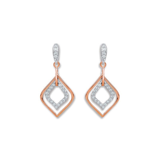 18k Rose Gold 0.30ct Diamond Drop Earrings