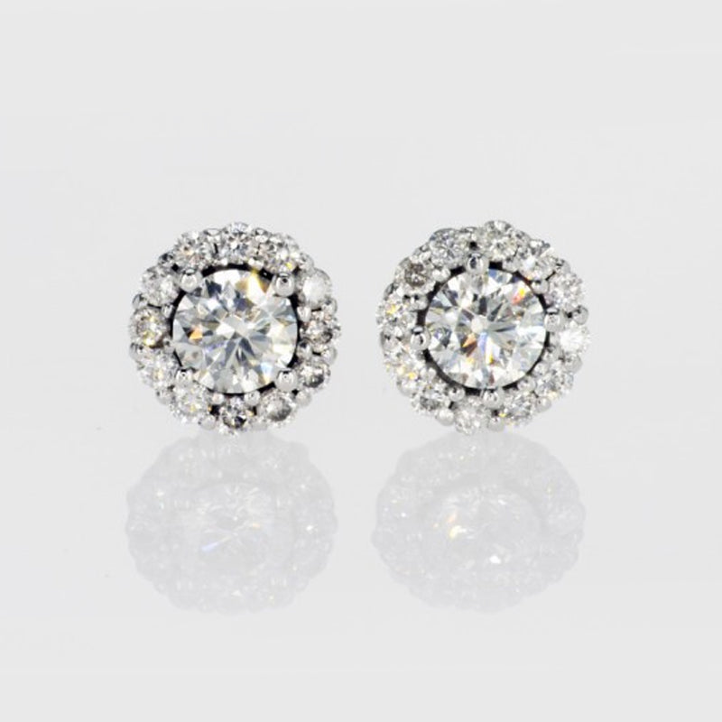 Diamond Halo Stud Earing
