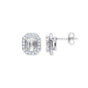 18k WG Rd. Baguettes & Emerald Centre 1.40ct Diamond Studs