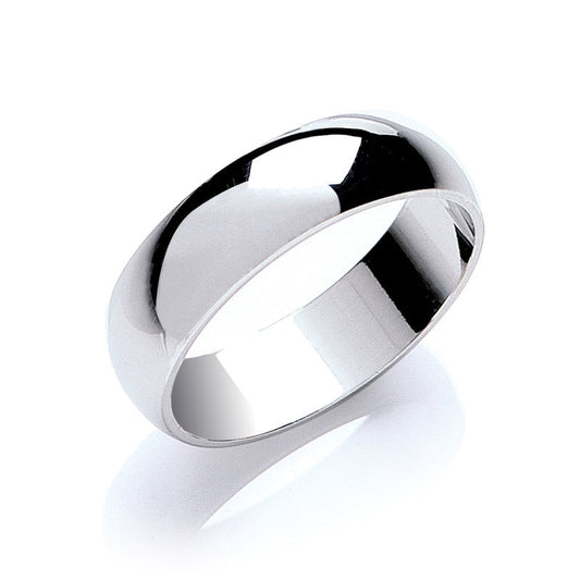 Wedding Band – 6mm Plain D-Shape