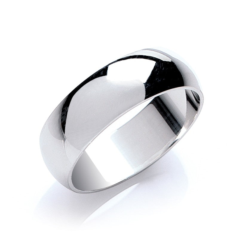 Wedding Band – 7mm Plain D-Shape
