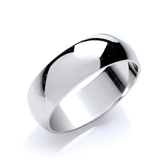 Wedding Band – 7mm Plain D-Shape