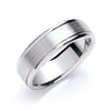 7mm Flat Court Track Edge Matt Wedding Band