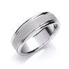 7mm Flat Court Mill Grain Centre Wedding Band