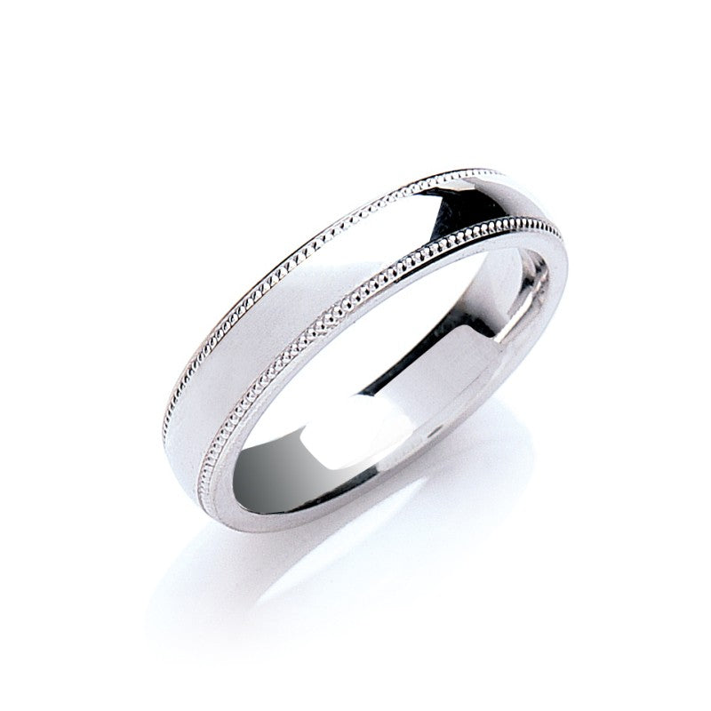 4 mm Court Mill Grain Edge Wedding Band