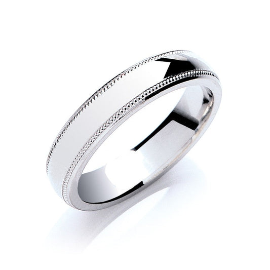 5 mm Court Mill Grain Edge Wedding Band