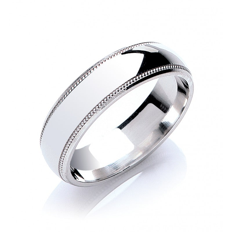 6mm Court Mill Grain Edge Wedding Band