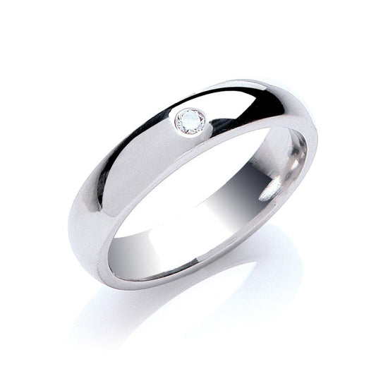 0.10ct S/S Brilliant Cut Diamond Set 5mm Court Wedding Band