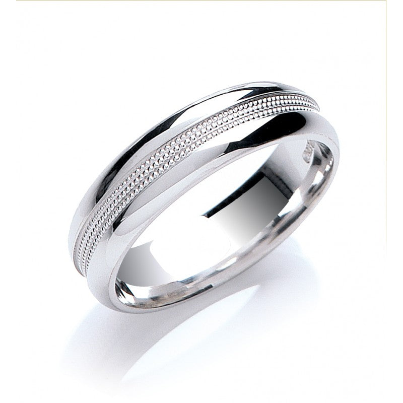6mm Court Mill Grain Centre Wedding Band