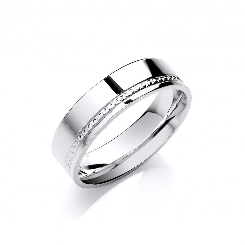 6mm Flat Court Mill Grain Illusion Setting