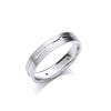 Wedding Band – 0.06ct 6st Brilliant Cut Diamond Set 4mm Flat Court Centre Groove