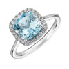 Aquamarine Halo Ring