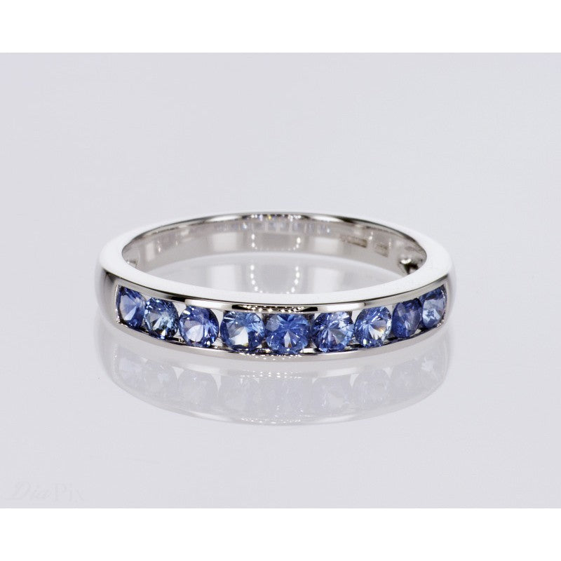 Channel Set Blue Sapphire Ring