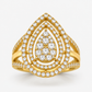 9K Yellow Gold – 1ct Lab-Grown Diamond Teardrop Halo Ring