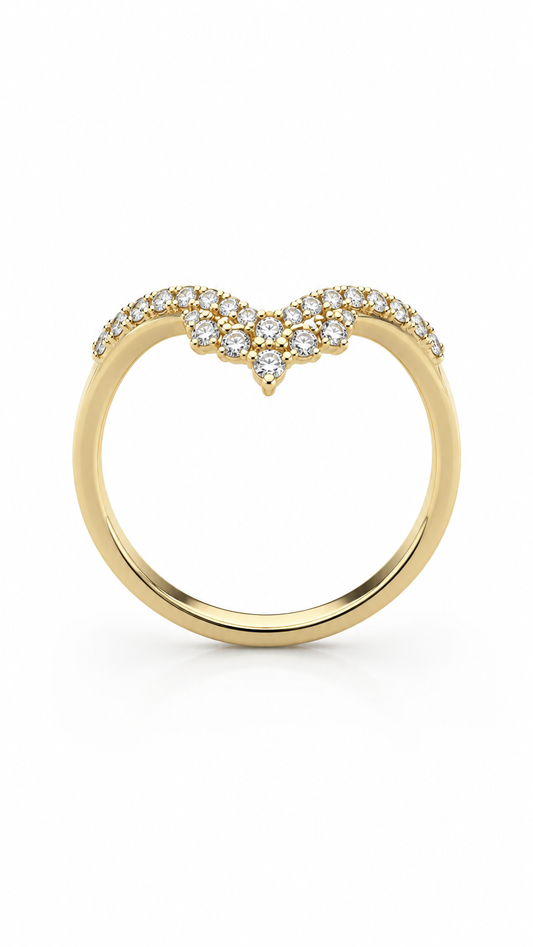 Celestial V Pavé Ring