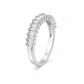 4ct Natural Diamond Baguette Half-Eternity Ring in 18K White Gold