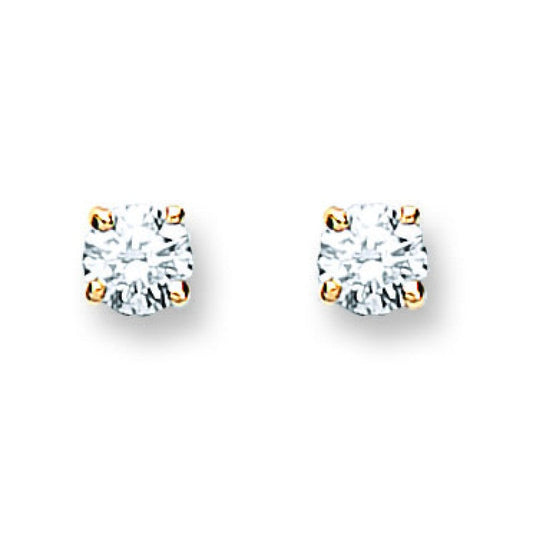 18k Yellow Gold 0.25ct Claw Set Diamond Stud Earrings