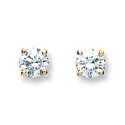 18k Yellow Gold 0.70ct Claw Set Diamond Stud Earrings