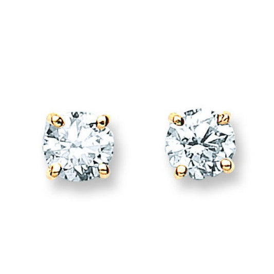 18k Yellow Gold 1.00ct Claw Set Diamond Stud Earrings
