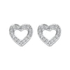 18k White Gold 0.18k Diamond Heart Stud Earrings
