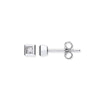 18k White Gold 0.20ct Rubover Set Princess Cut Diamond Stud Earrings