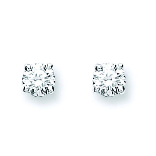 18k White Gold 0.25ct Claw Set Diamond Stud Earrings