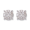 18k White Gold 1.00ct Cluster Diamond Studs