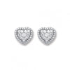 18k White Gold 0.45ct Diamond Heart Stud Earrings