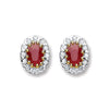 9k Yellow Gold 0.20ct Diamond & 1.20ct Ruby Stud Earrings